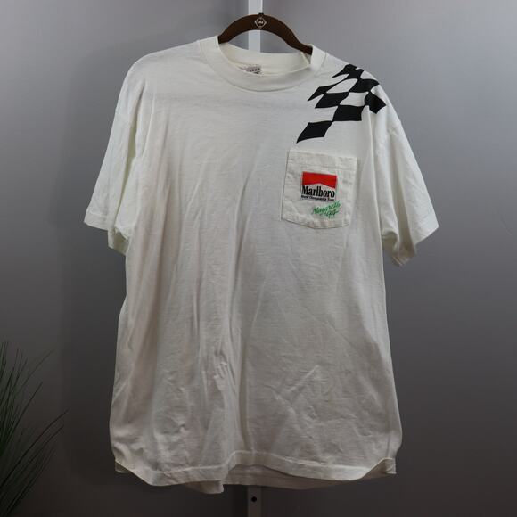 Vintage Marlboro Racing Team T-Shirt XL Single Stitch Made in USA - Picture 2 of 4